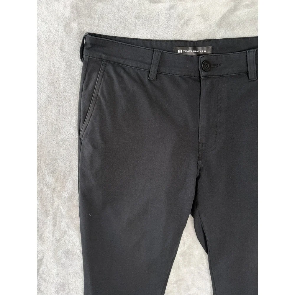 Travis Mathew Stretchknit Pant Men 34 Black Chino Midweight Workwear Weekends
